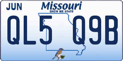 MO license plate QL5Q9B