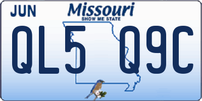 MO license plate QL5Q9C