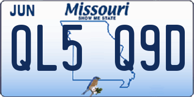 MO license plate QL5Q9D