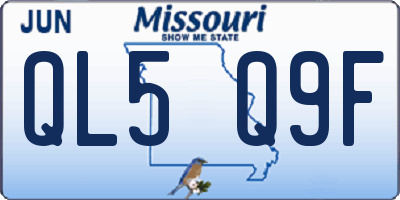MO license plate QL5Q9F
