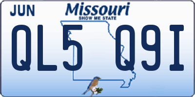 MO license plate QL5Q9I