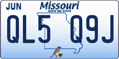 MO license plate QL5Q9J