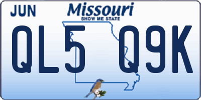 MO license plate QL5Q9K