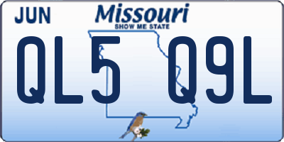 MO license plate QL5Q9L