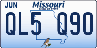 MO license plate QL5Q9O
