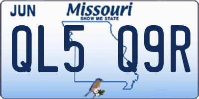 MO license plate QL5Q9R