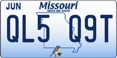MO license plate QL5Q9T