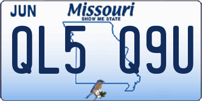 MO license plate QL5Q9U