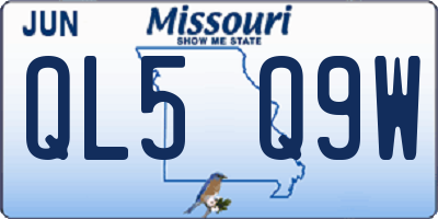 MO license plate QL5Q9W