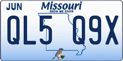 MO license plate QL5Q9X