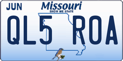 MO license plate QL5R0A