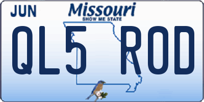 MO license plate QL5R0D