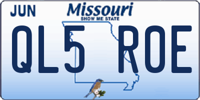 MO license plate QL5R0E
