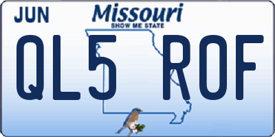 MO license plate QL5R0F