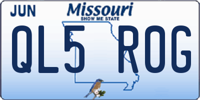 MO license plate QL5R0G