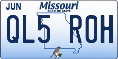 MO license plate QL5R0H