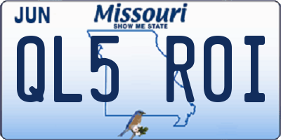 MO license plate QL5R0I