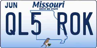 MO license plate QL5R0K