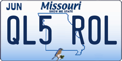 MO license plate QL5R0L