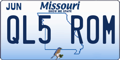 MO license plate QL5R0M