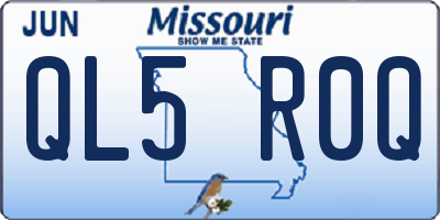 MO license plate QL5R0Q