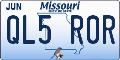 MO license plate QL5R0R