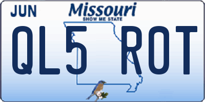 MO license plate QL5R0T