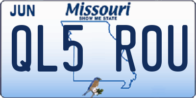 MO license plate QL5R0U