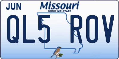 MO license plate QL5R0V