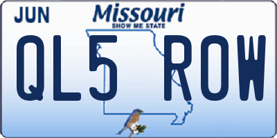 MO license plate QL5R0W