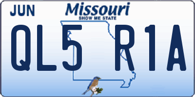 MO license plate QL5R1A