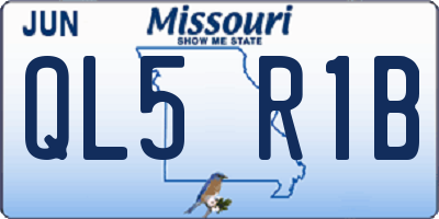 MO license plate QL5R1B