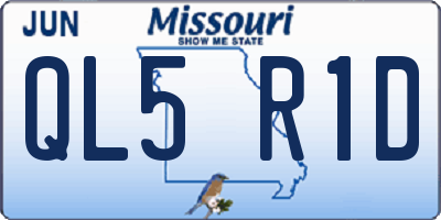 MO license plate QL5R1D