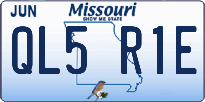 MO license plate QL5R1E