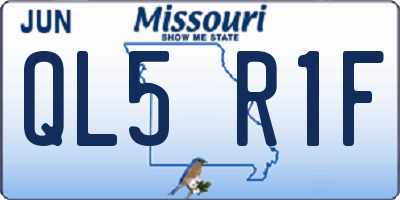 MO license plate QL5R1F