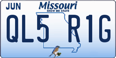 MO license plate QL5R1G