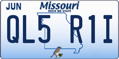 MO license plate QL5R1I