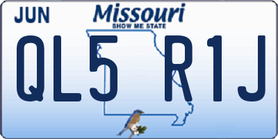 MO license plate QL5R1J
