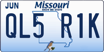 MO license plate QL5R1K