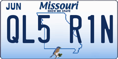 MO license plate QL5R1N