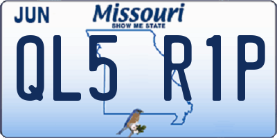 MO license plate QL5R1P