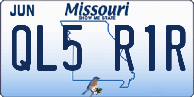 MO license plate QL5R1R