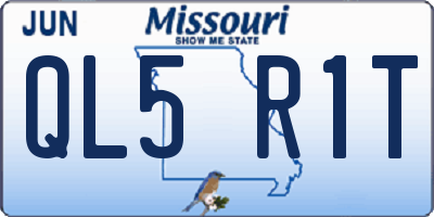 MO license plate QL5R1T
