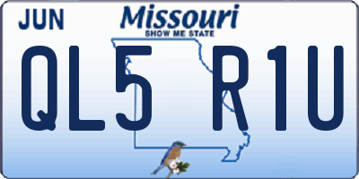 MO license plate QL5R1U