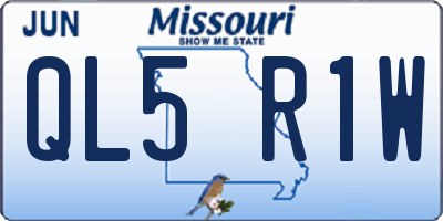 MO license plate QL5R1W