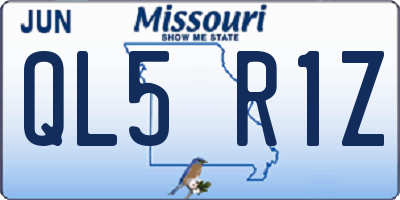 MO license plate QL5R1Z