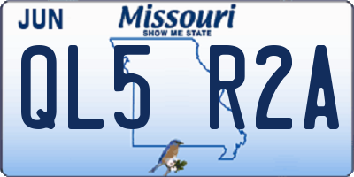 MO license plate QL5R2A