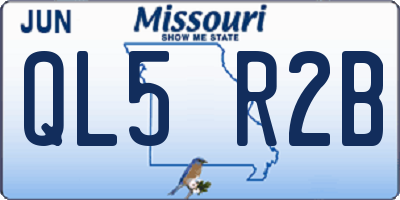 MO license plate QL5R2B