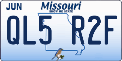 MO license plate QL5R2F