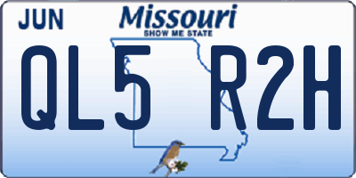 MO license plate QL5R2H